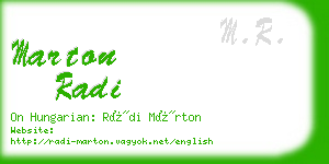 marton radi business card